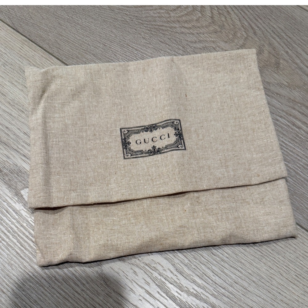 Gucci Beige Linen Drawstring Dust Bag Small Accessory Storage Pouch 8"
